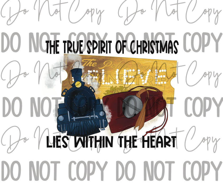 The True Spirit Of Chrismas Lies Within The Heart DTF Transfer