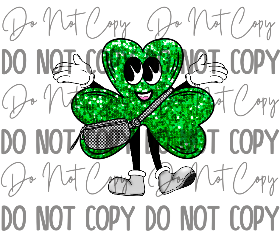 Sequin Clover DTF Transfer