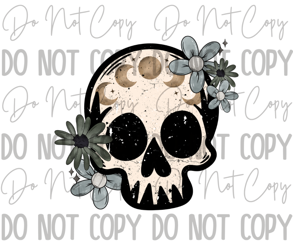 Skull Flower DTF Transfer