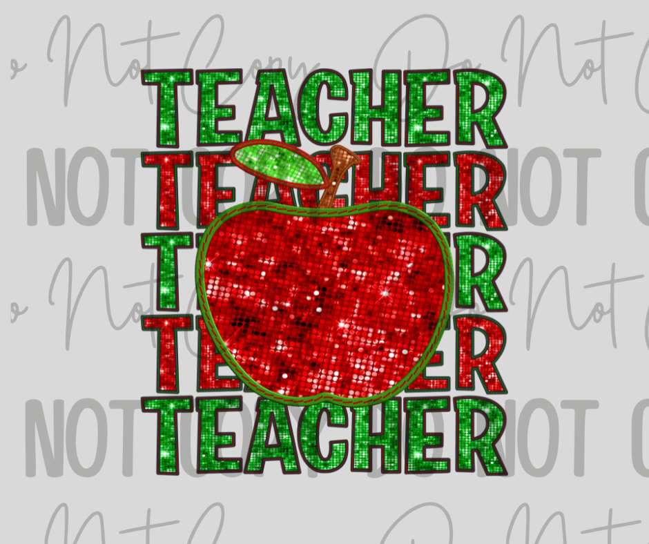 Sequin Teacher DTF Transfer