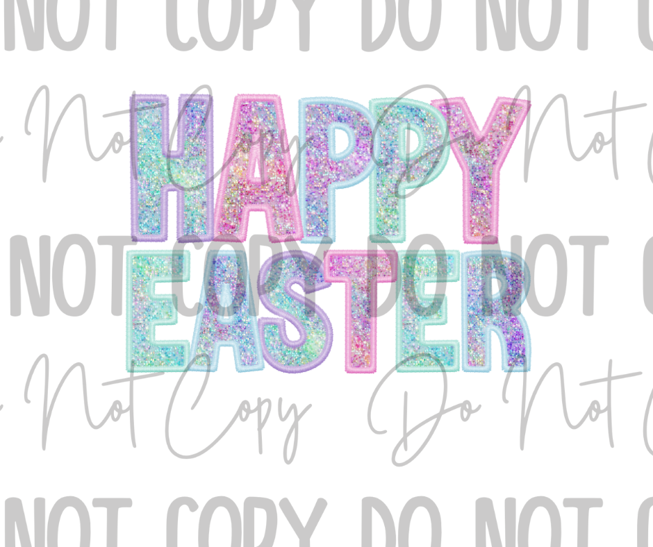 Happy Easter Sequin DTF Transfer