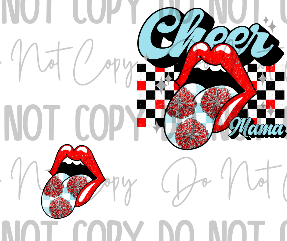 Red/Blue Cheer Mom DTF Transfer