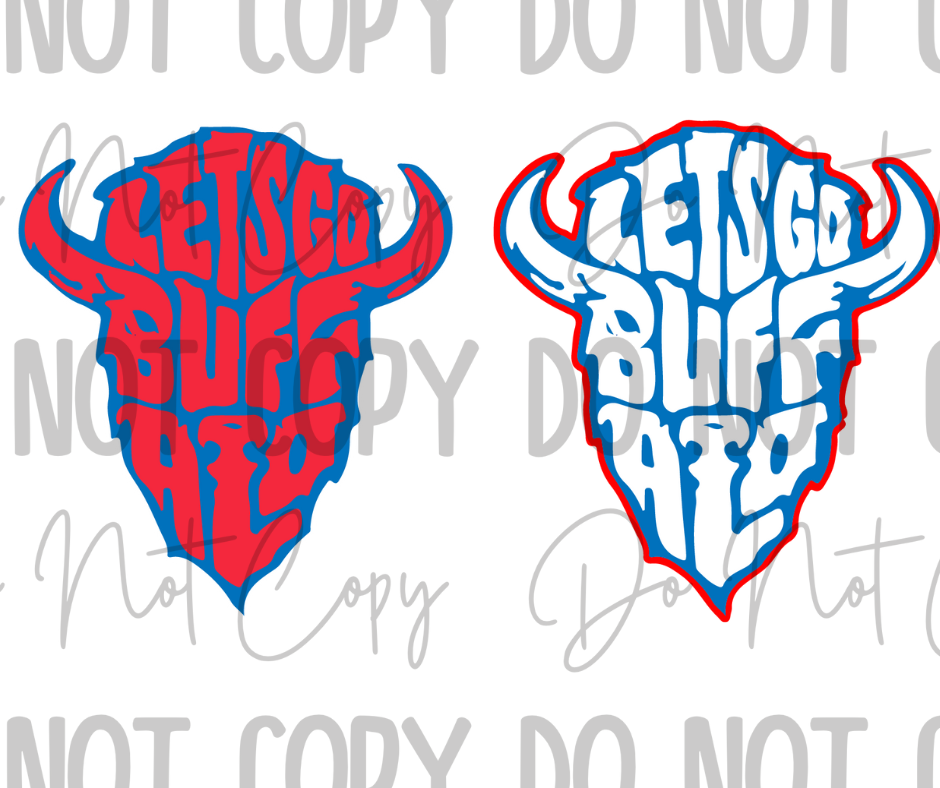 Lets Go Buffalo Head DTF Transfer
