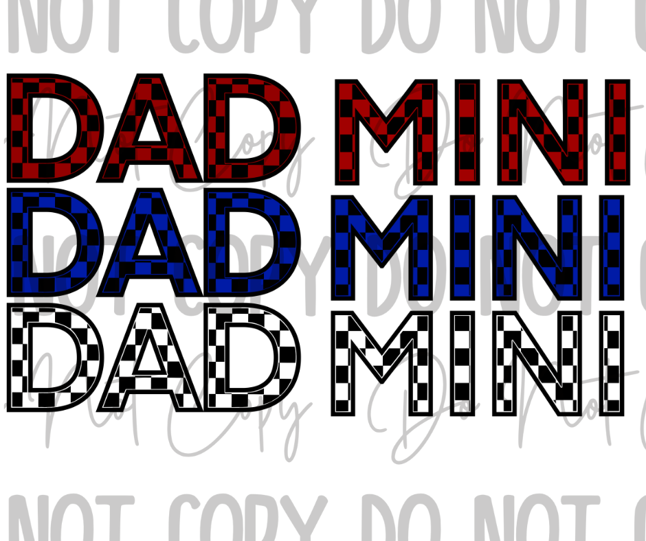 Dad/Mini Checkered DTF Transfer