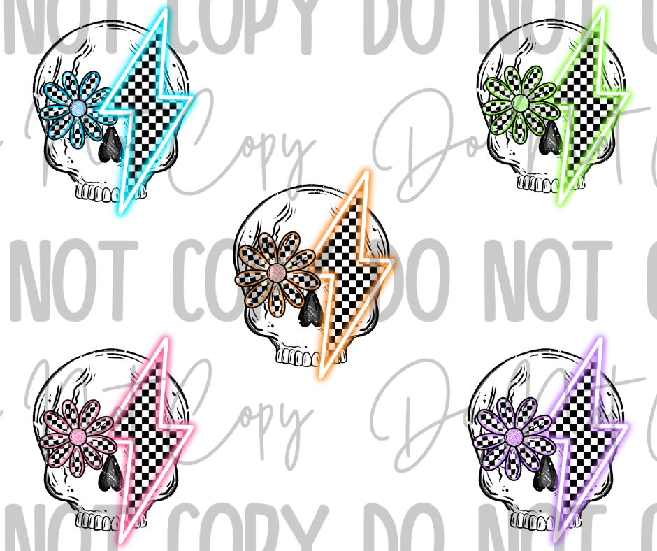Lightening Bolt Skull TF Transfer