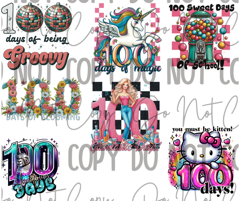 Girl 100 Days Of School DTF Transfer