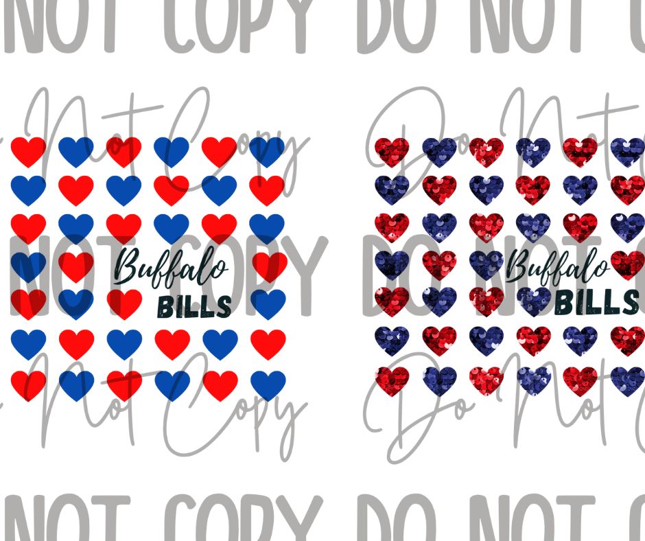 Valentine Buffalo Hearts DTF Transfer