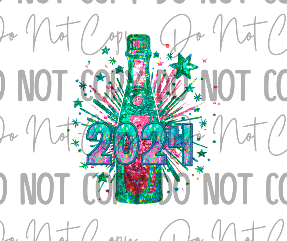 Sequin 2024 Bottle DTF Transfer