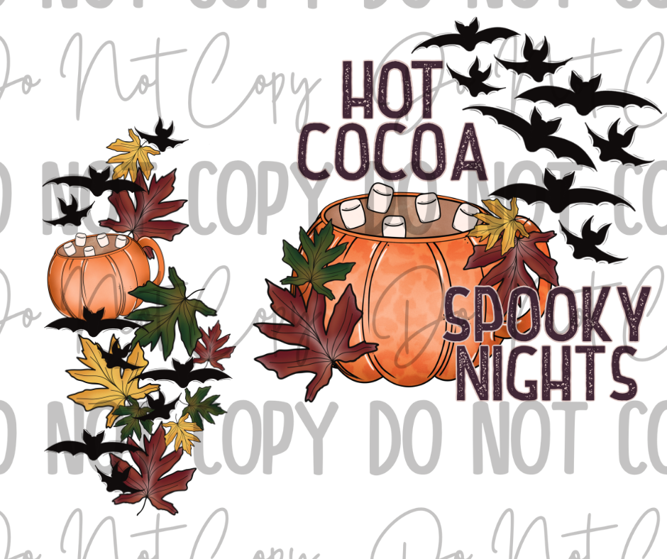 Hot Cocoa Spooky Nights DTF Transfer
