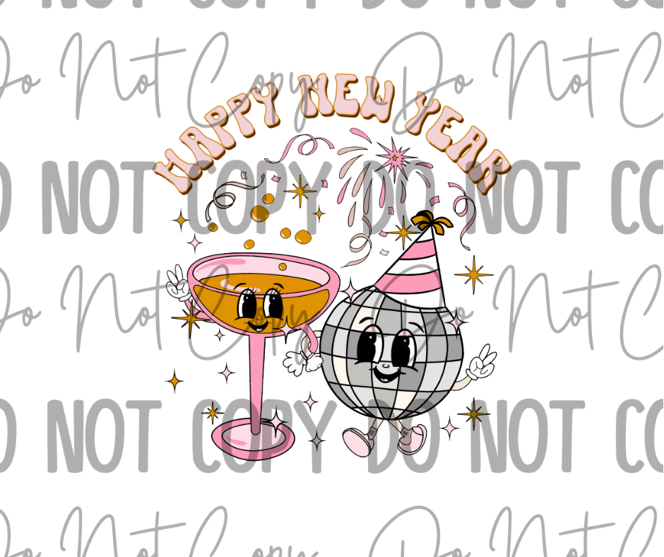 Happy New Year DTF Transfer
