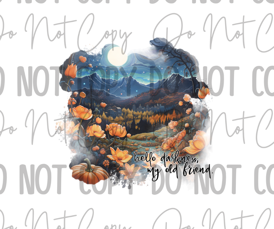 Hello Darkness, My Old Friend DTF Transfer