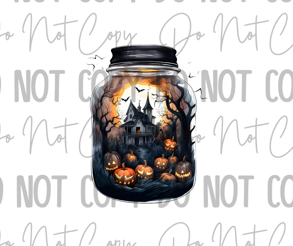Halloween Mason Jar DTF Transfer
