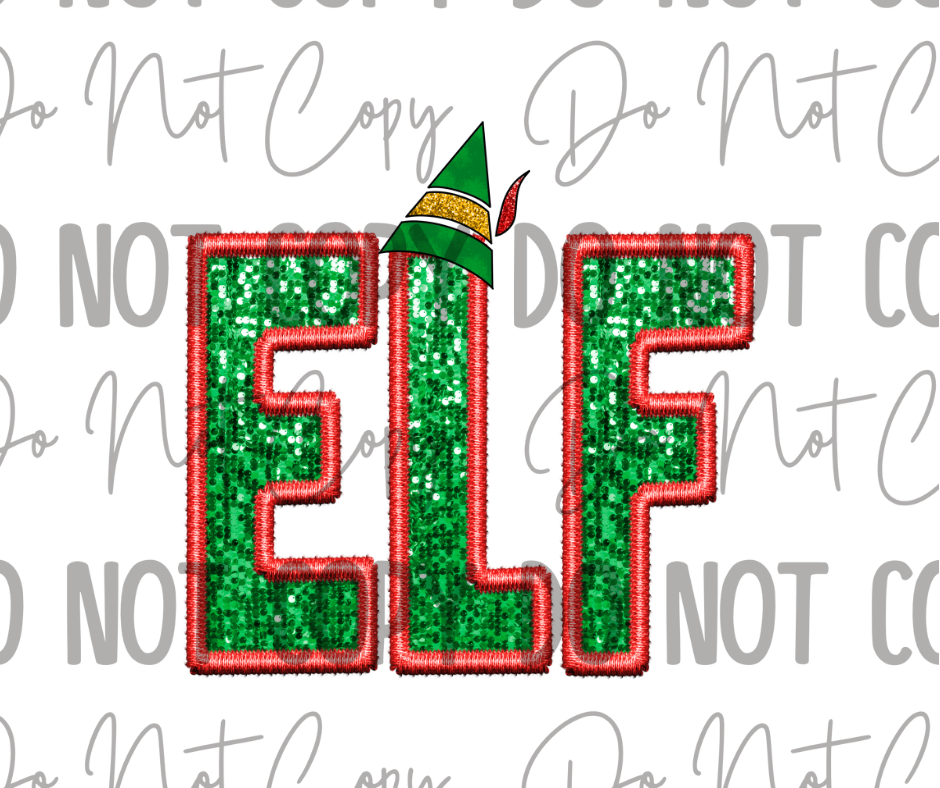 Sequin Elf DTF Transfer