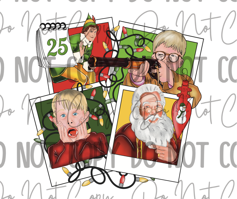 Christmas Movies Polaroid DTF Transfer