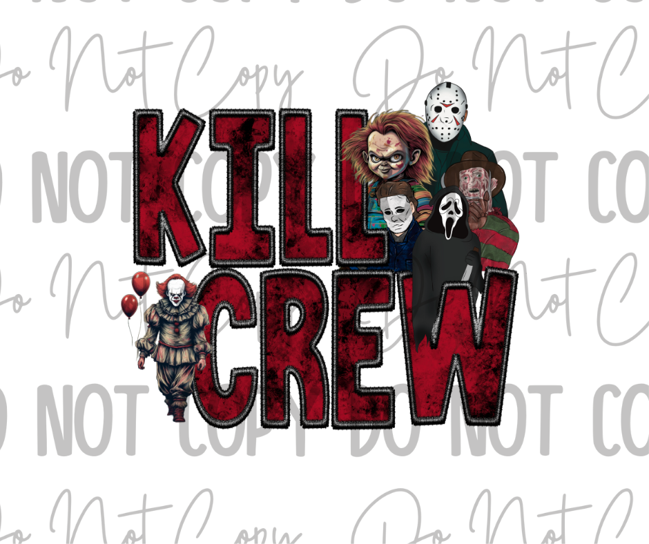 Stitched Kill Crew DTF Transfer