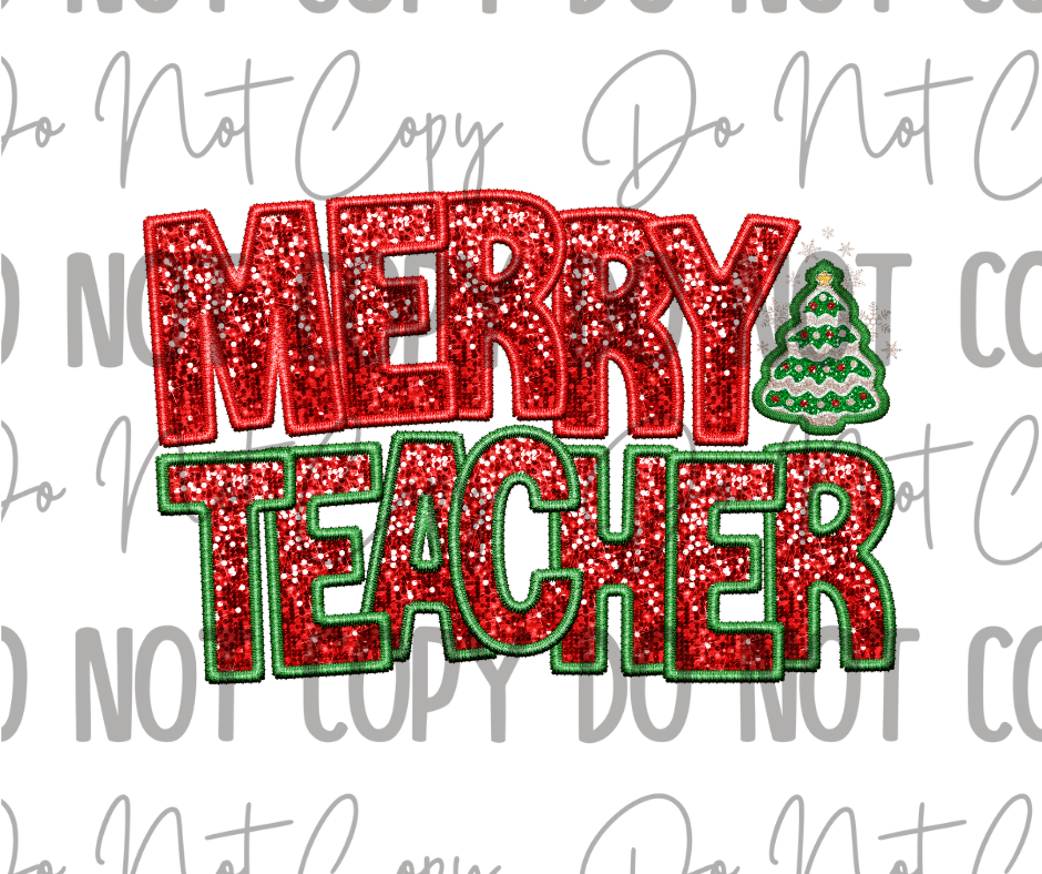 Merry Teacher DTF Transfer
