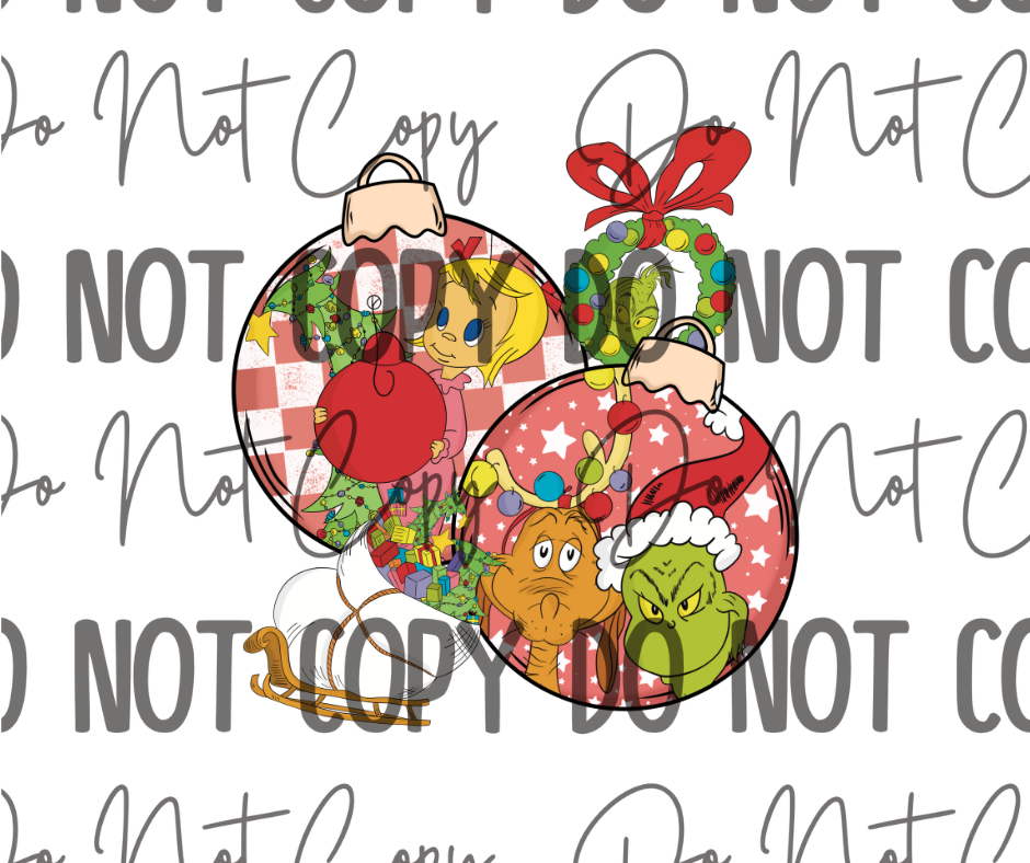 Christmas Ornaments DTF Transfer