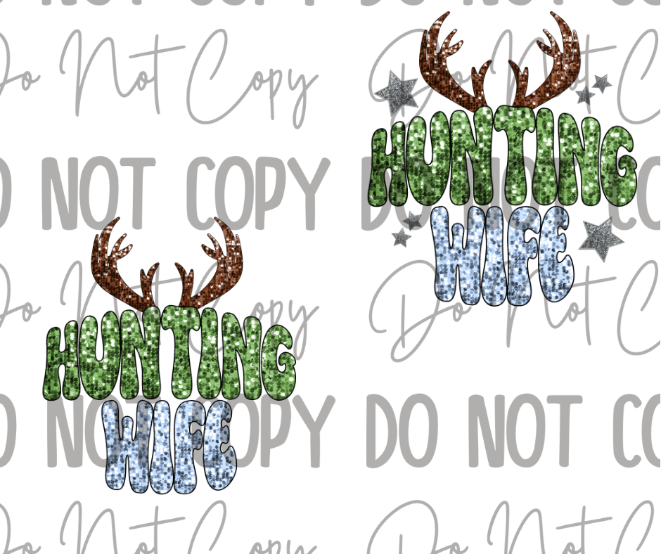 Sequin Hunting Wife DTF Transfer