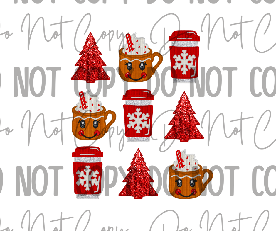 Gingerbread & Coffee DTF Transfer