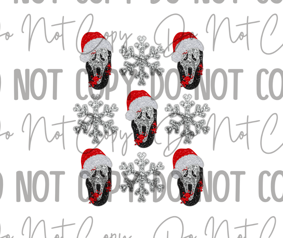 Snowflakes & Scream DTF Transfer