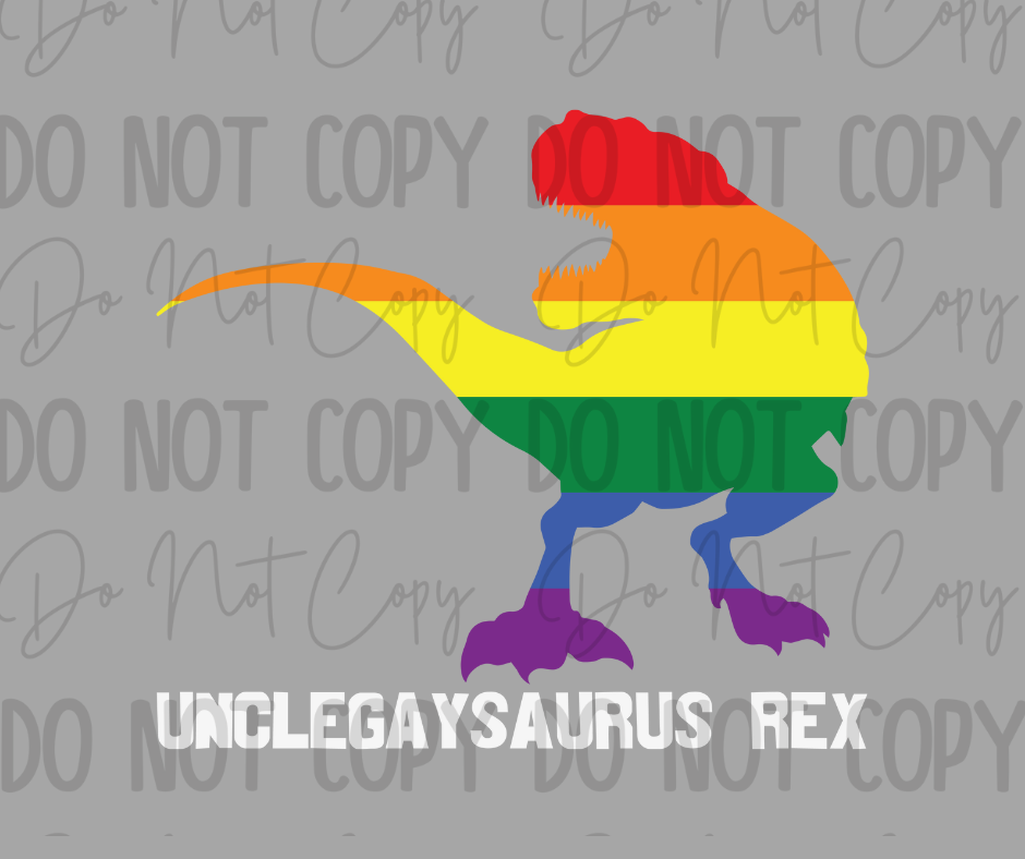 Rainbow Dino DTF Transfer