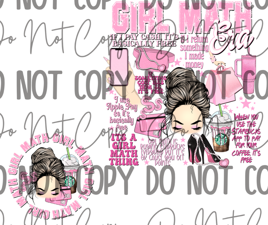 Girl Math DTF Transfer