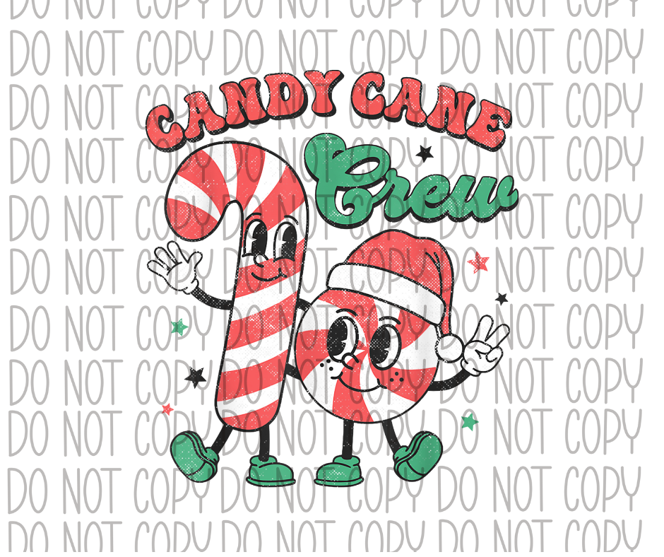 Candy Cane Crew DTF Transfer