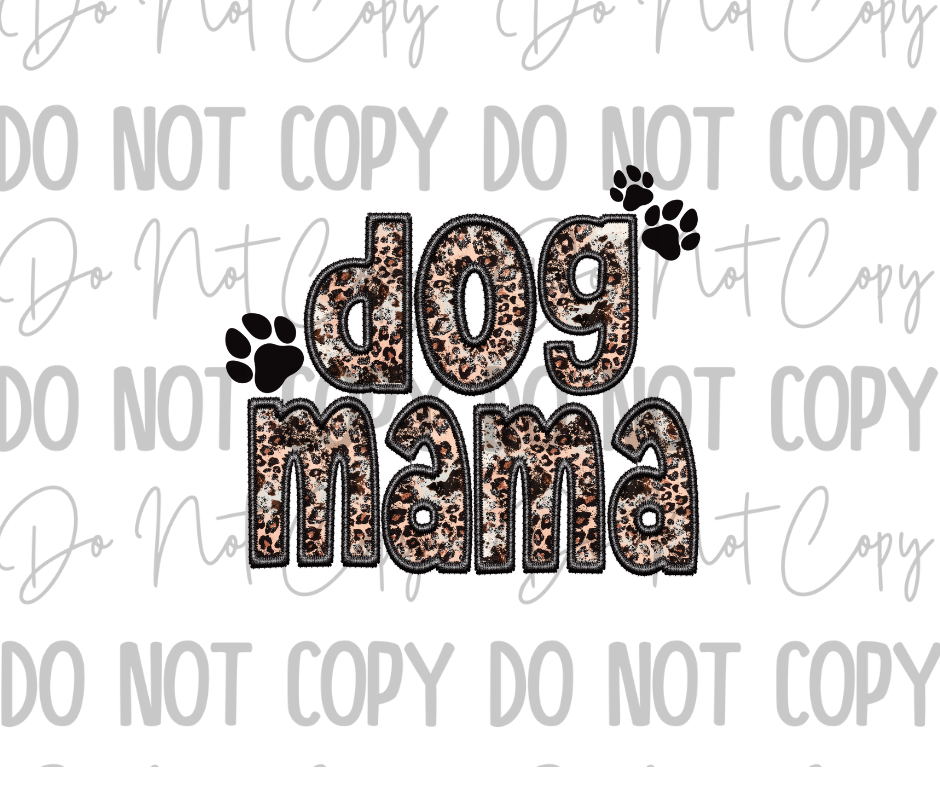 Stitched Dog Mom DTF Transfer