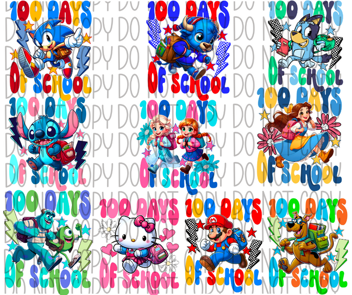 100 Days Of School DTF Transfer