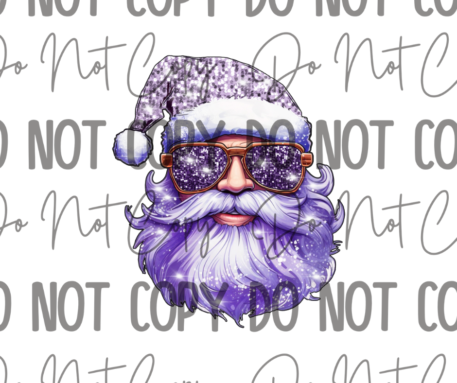 Purple Groovy Santa DTF Transfer