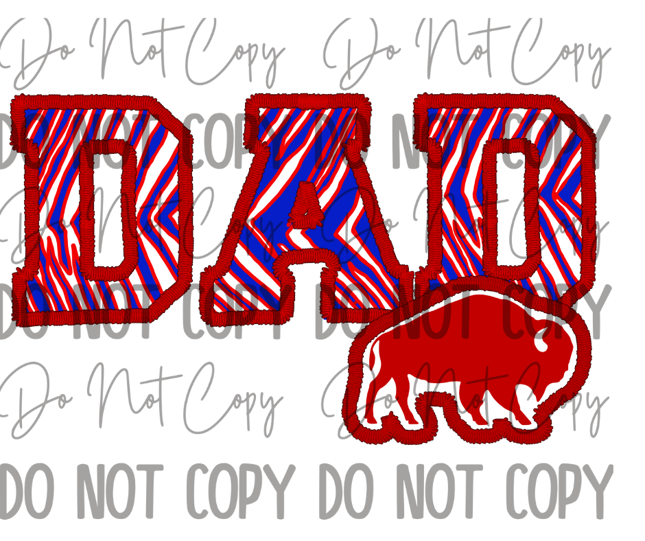 Stitched Dad Zebra Print DTF Transfer