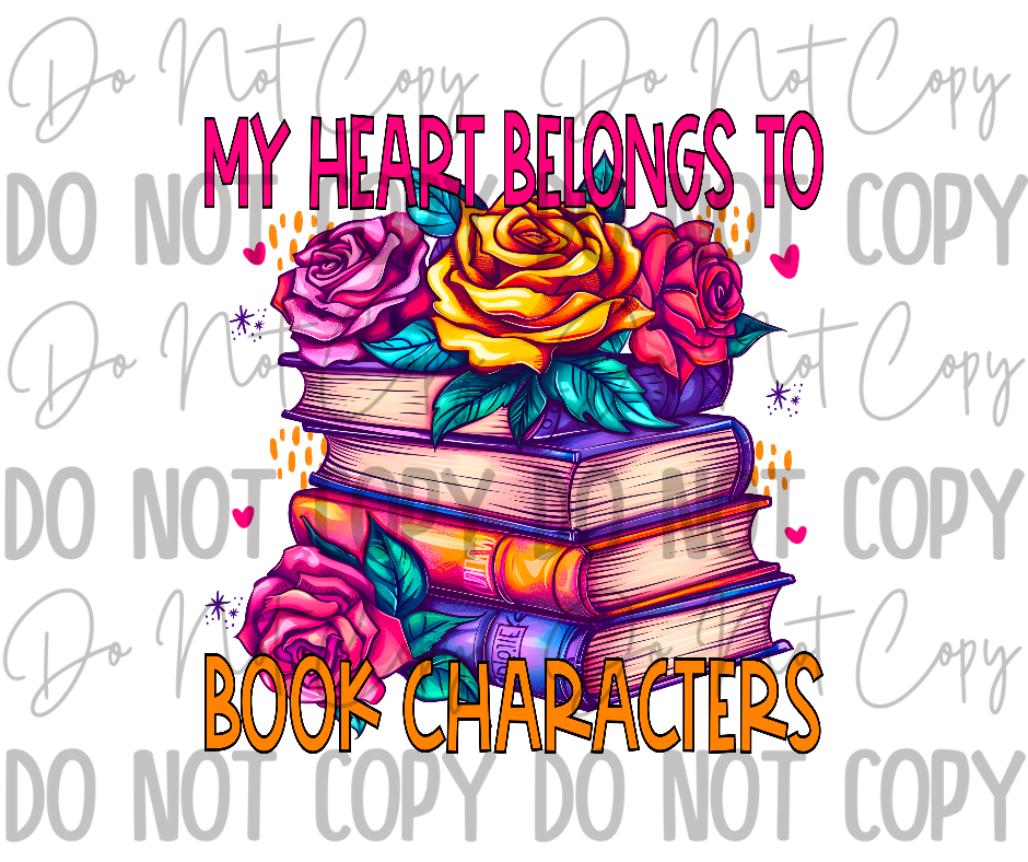 My Heart Belongs To Book Characters DTF Transfer