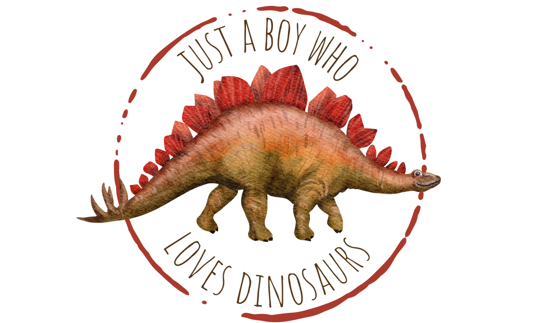 Just A Boy Who Loves Dinosaurs DTF Transfer