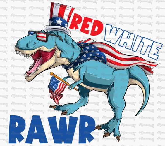 Red White Rawr DTF Transfer