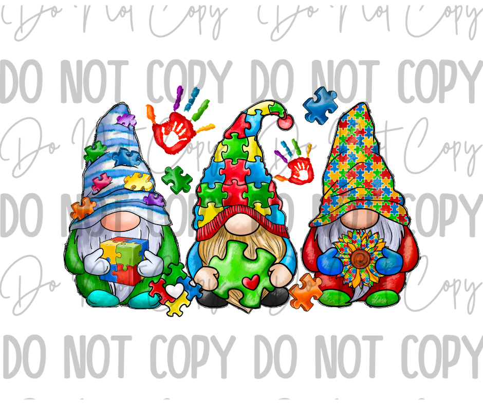 Autism Gnomes DTF Transfer