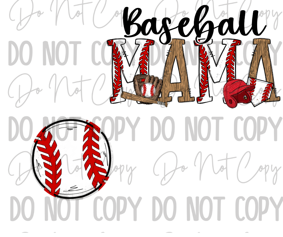 Custom Baseball Mama DTF Transfer