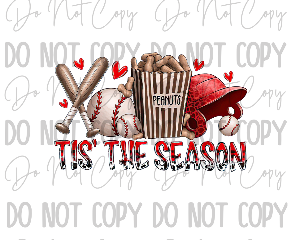Tis The Season Baseball DTF Transfer