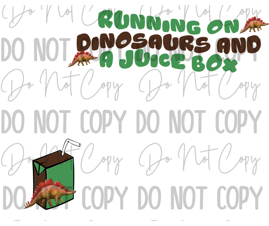 Running Dinos & A Juice Box DTF Transfer