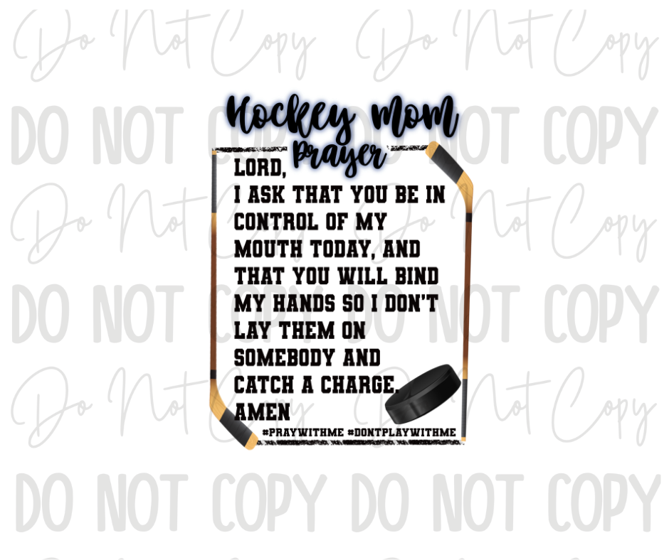 Hockey Mom Prayer DTF Transfer