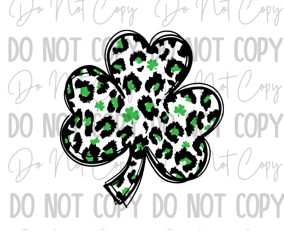 Cheetah Clover DTF Transfer