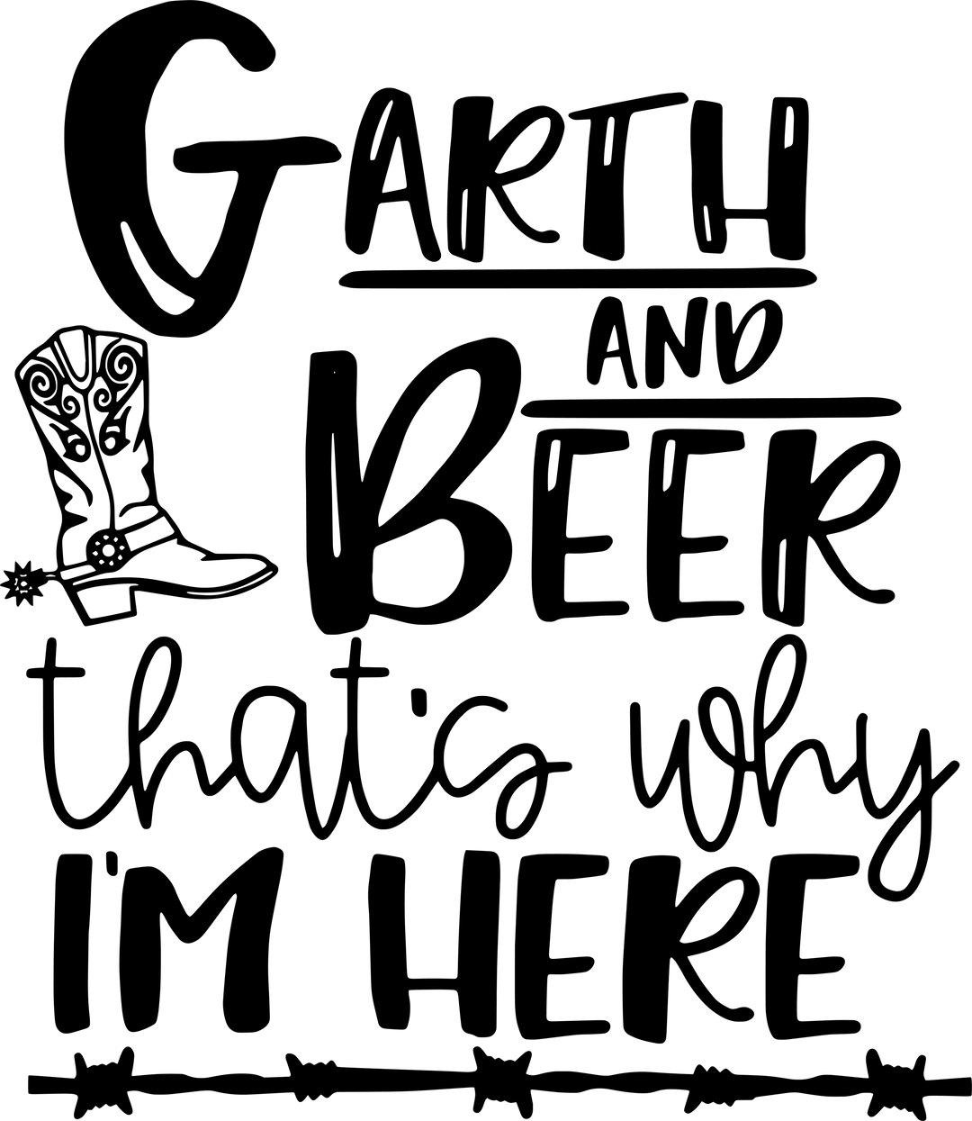 Garth & Beer That's Why I'm Here DTF Transfer