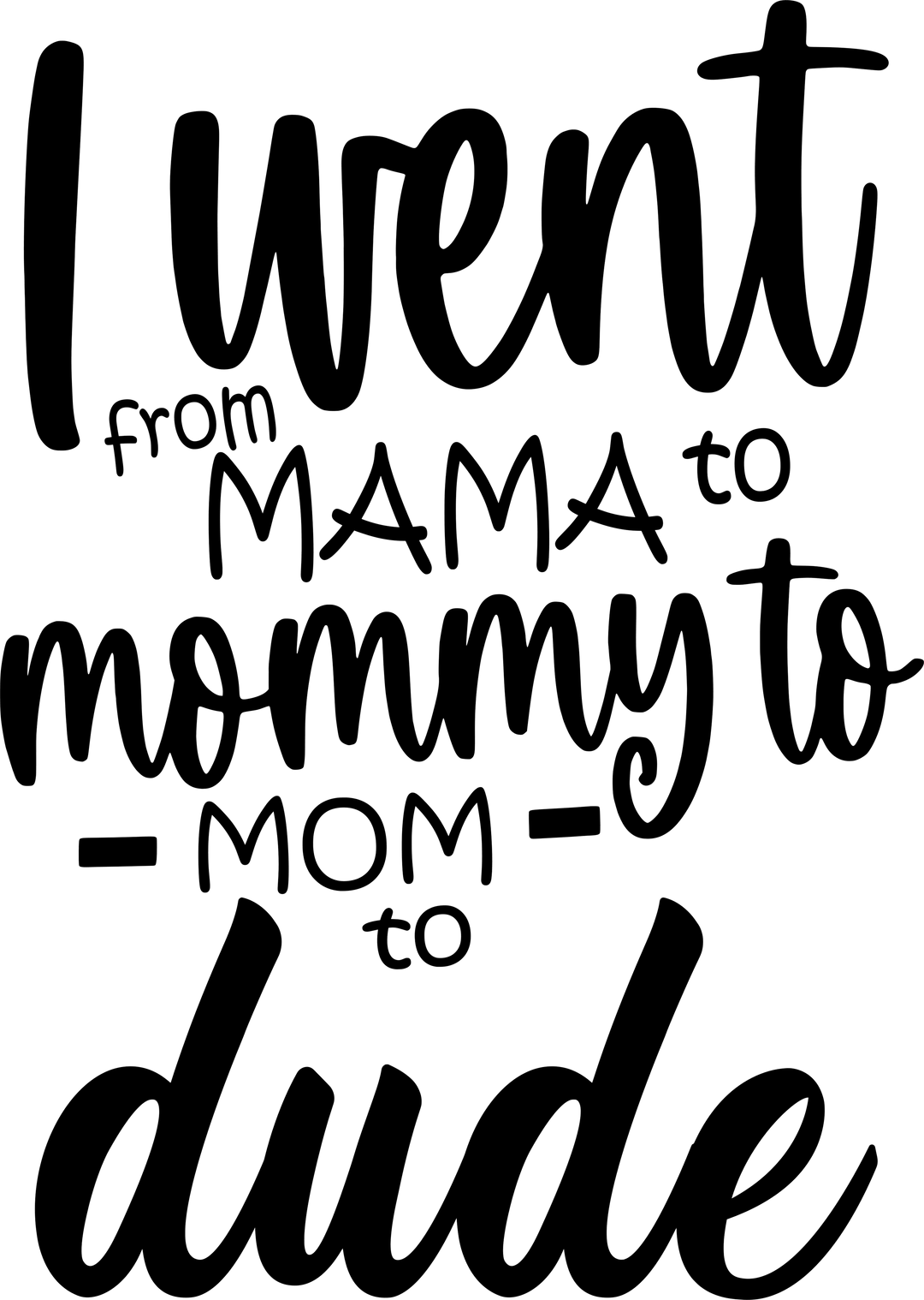 Went From Mama To Dude DTF Transfer