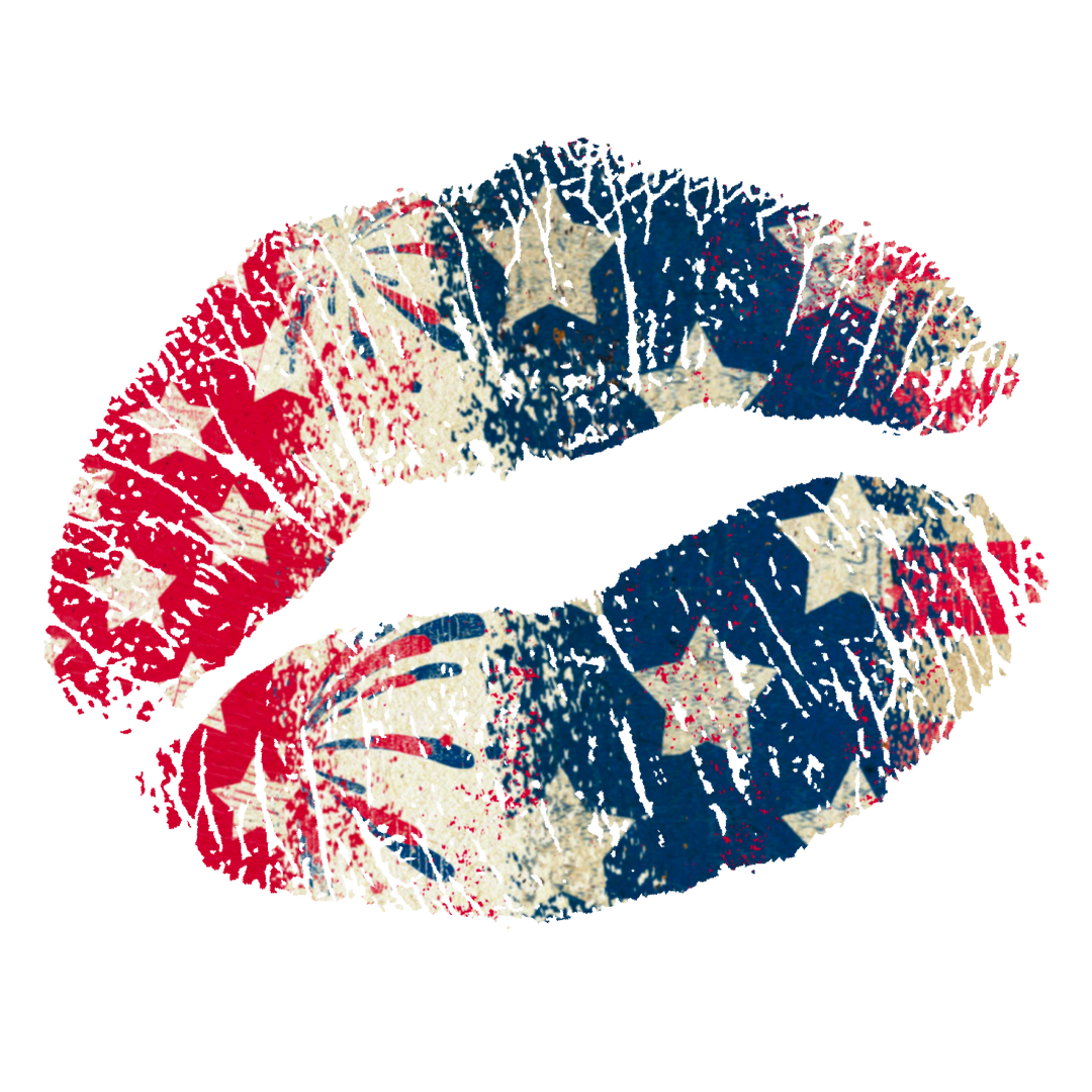Flag Lips DTF Transfer