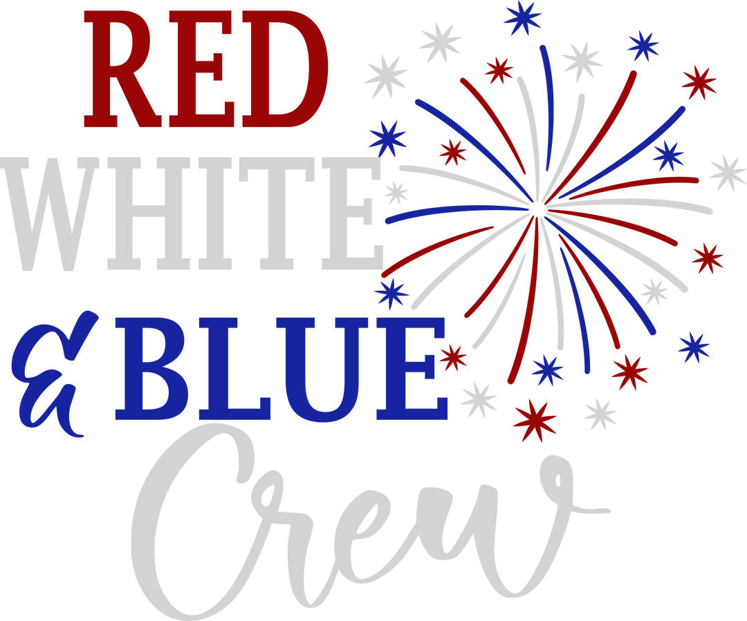 Red White & Blue Crew DTF Transfer