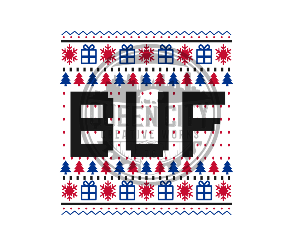 Buf Ugly Christmas Sweater DTF Transfer