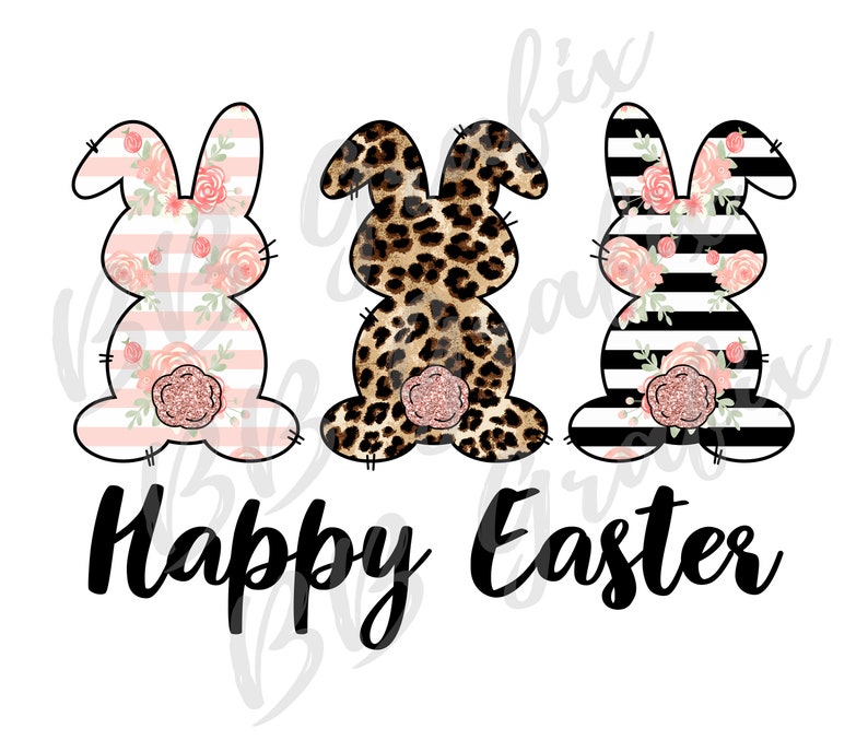 Happy Easter Bunnies DTF Transfer
