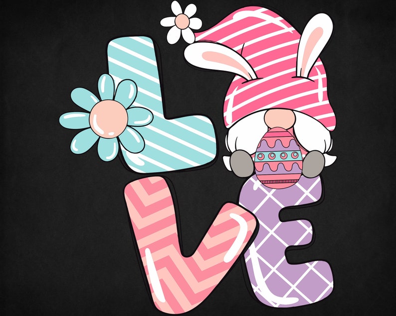 Love Gnome Easter DTF Transfer