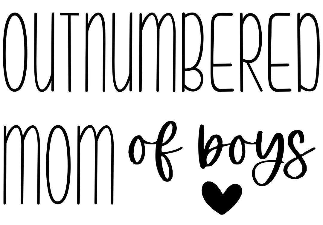 Outnumbered Mom Of Boys DTF Transfer