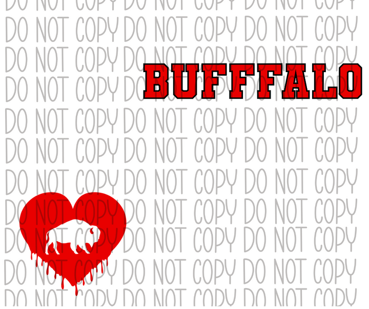 Buffalo Valentines Day DTF Transfer