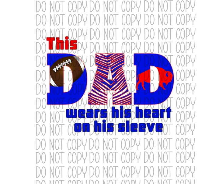 Custom Buffalo Football Dad Heart DTF Transfer